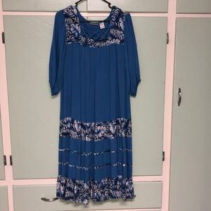 Draper’s & Damons’ Blue Dress 100% rayon size Petites LARGE PL